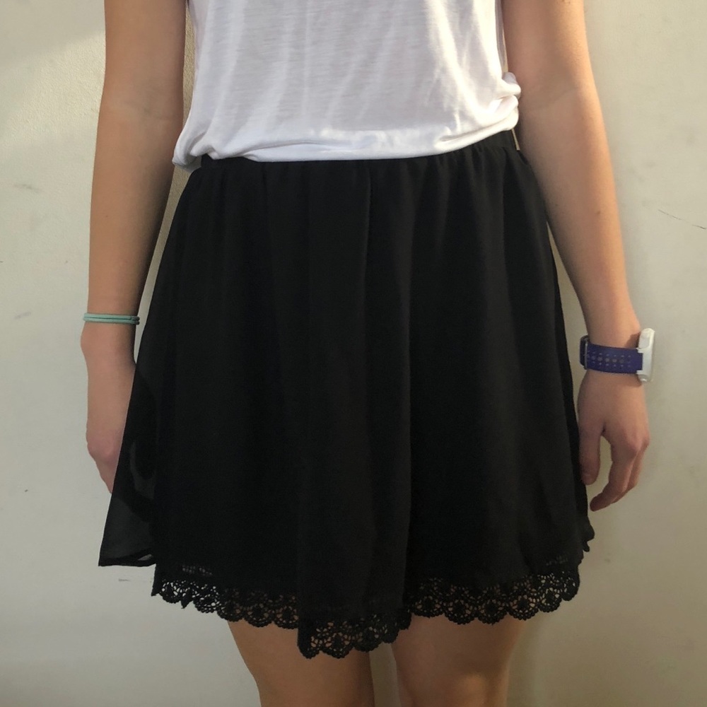 Black Double Layer Skirt